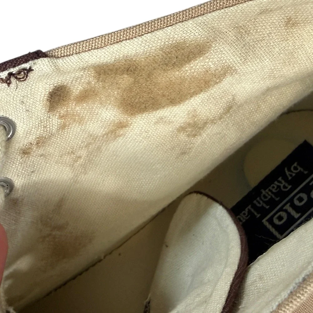 Polo Ralph Lauren Lander Chukka Canvas High Top Mens Shoes Size‎ 10.5D Tan Brown